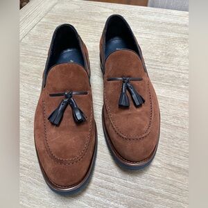 Johnston & Murphy Tan Suede Tassel Loafers
